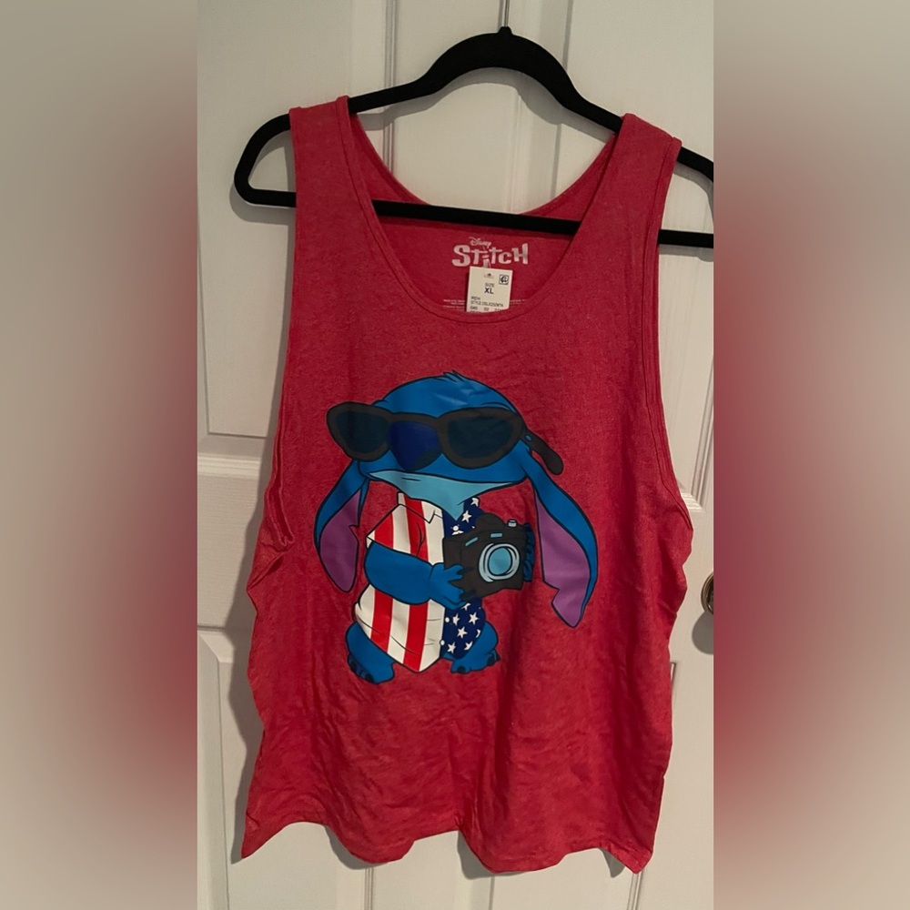Red Disney Stitch tank top, size XL